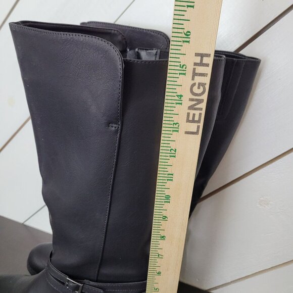 NEW Easy Street Baby Plus Plus Womens Size 7.5 Wide Calf Black Riding Boots 5CT - Picture 6 of 10